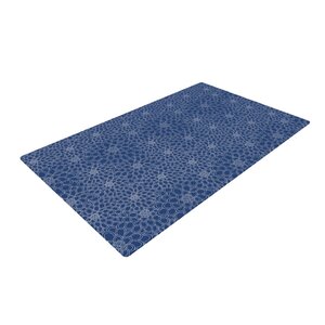 Julia Grifol Flowers Navy/White Area Rug