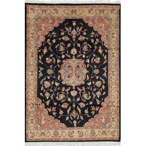 One-of-a-Kind Unionville Hand-Knotted Wool Black/Beige Area Rug