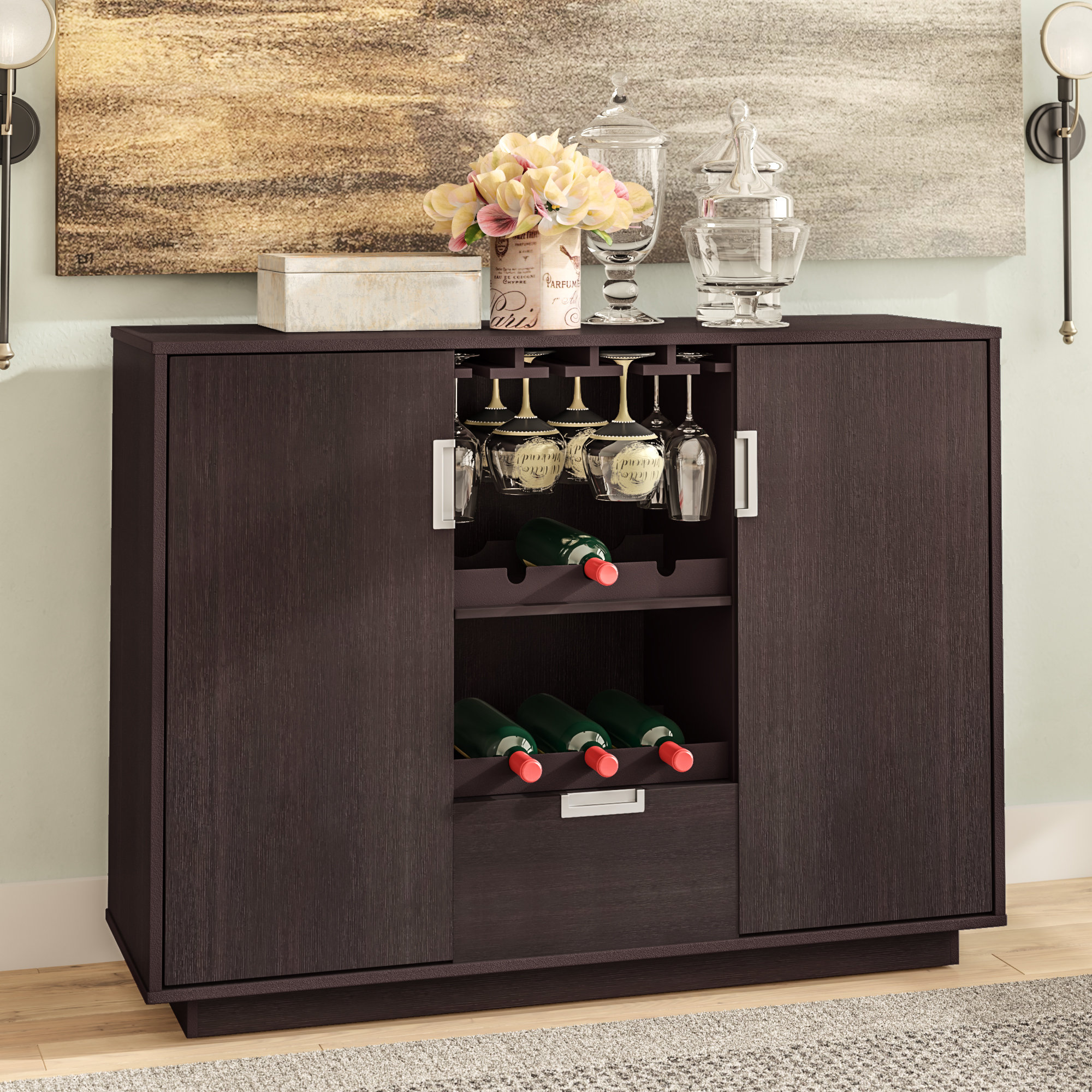 Zipcode Design Attica Bar With Wine Storage Reviews Wayfair