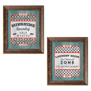Laundry Room Pictures Wayfair Fun Modern Laundry Signs Sunshine Help Wanted And Room Full Service Framed Graphic Art Print Set Of 2
