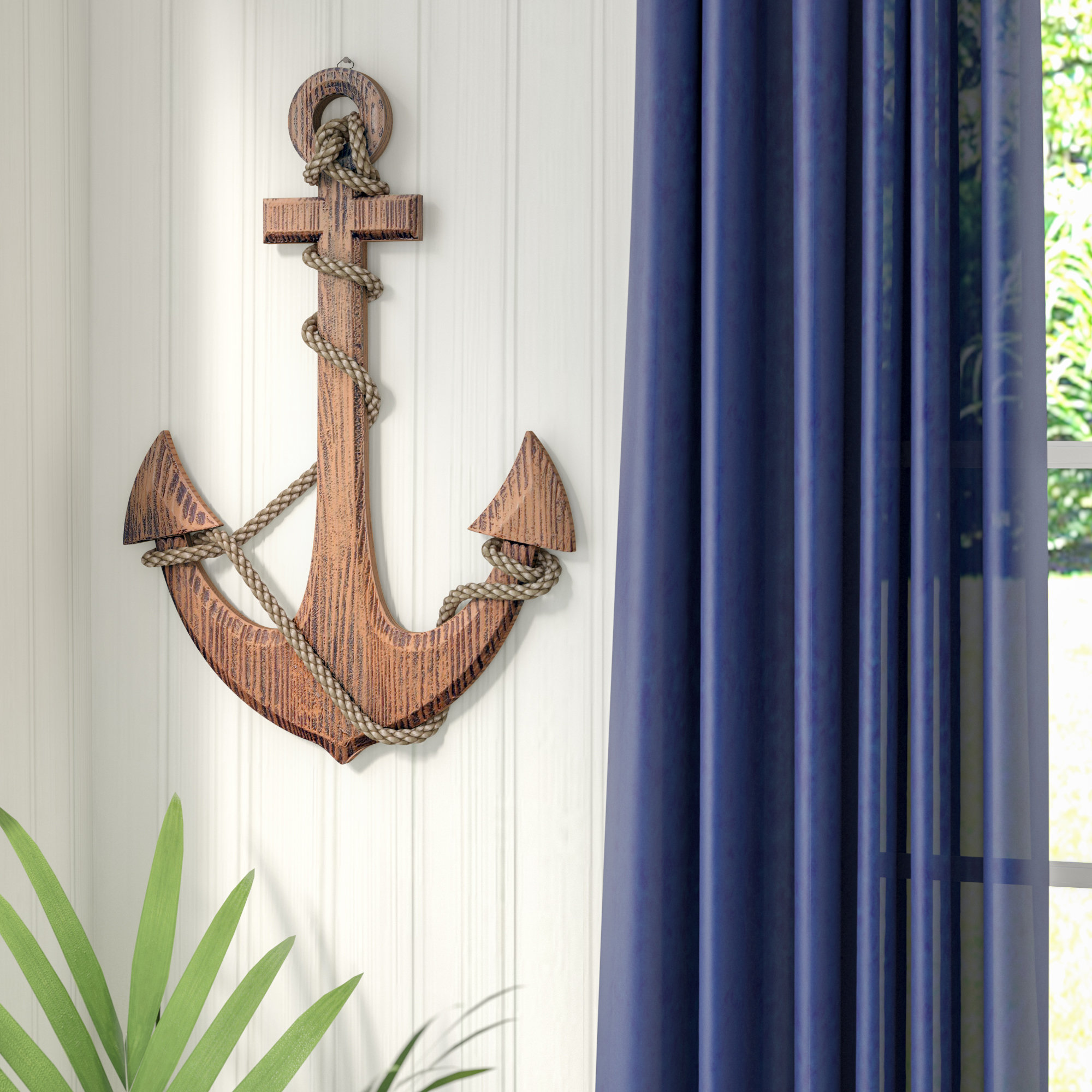 Beachcrest Home Nautical Wood Anchor Wall Decor Reviews Wayfair