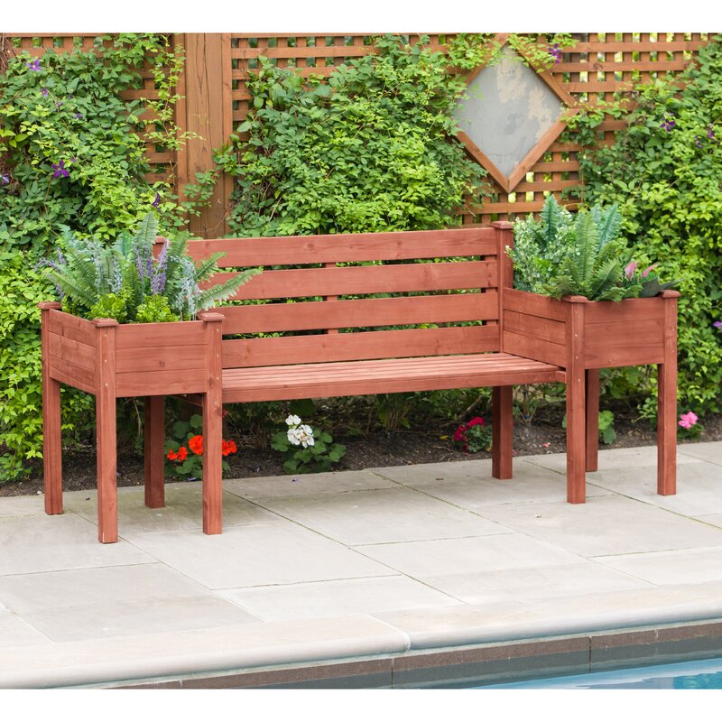 Leisure Season Wood Planter Bench & Reviews | Wayfair