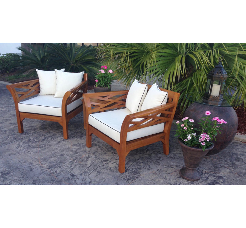 Chicteak Long Island Teak Chair With Cushion Wayfair Long Island Teak Chair With Cushion