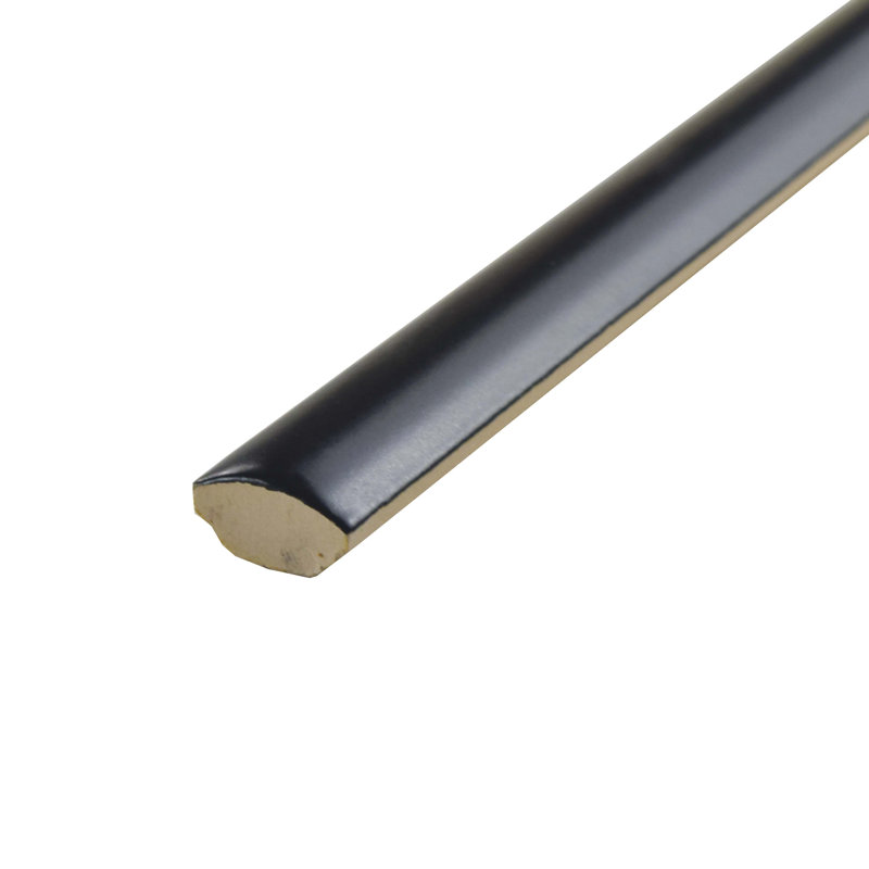 Elitetile Tivoli 12 X 0 5 Ceramic Bullnose Tile Trim In Matte Tivoli 12 X 0 5 Ceramic Bullnose Tile Trim In Matte Black