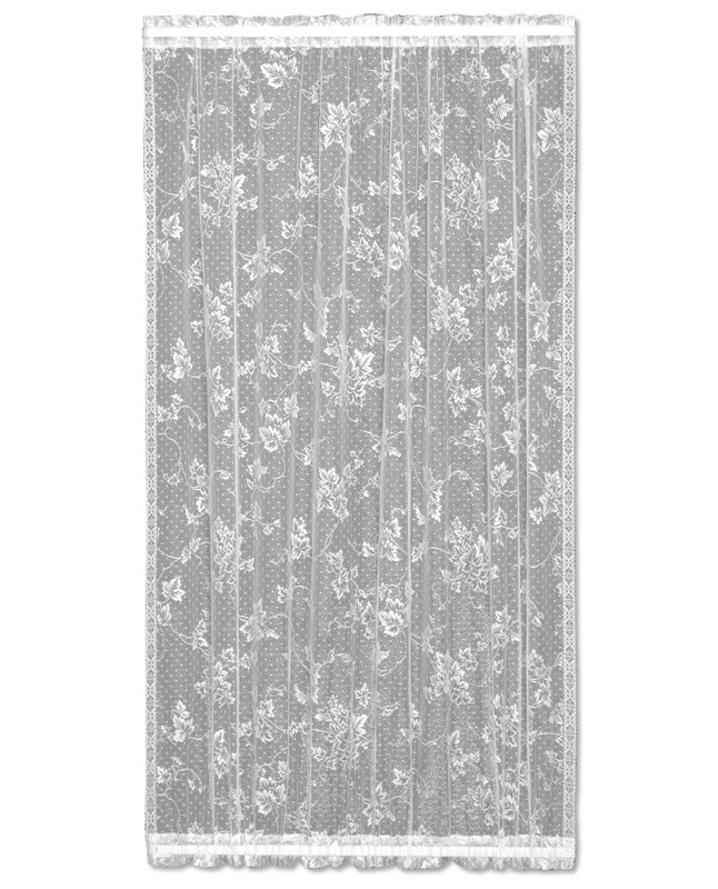 Heritage Lace Ivy Graphic Print & Text Sheer Rod pocket Single Curtain