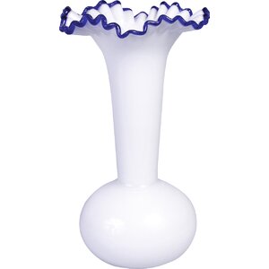 Hand Crimped Trim Milk Vase