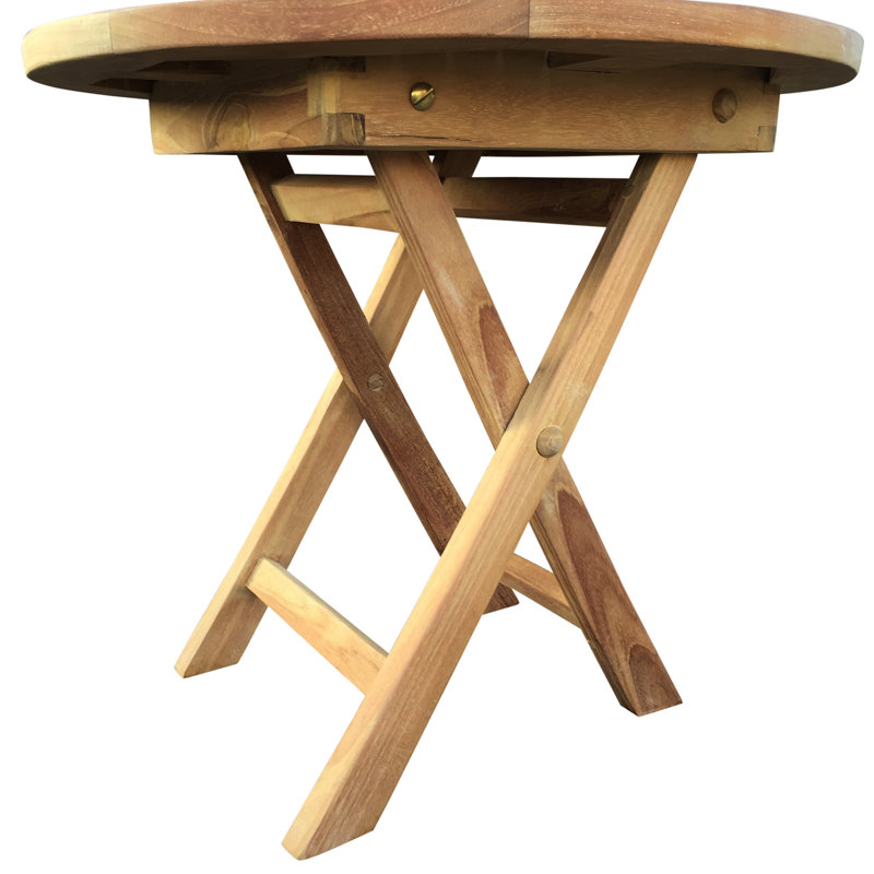 World Menagerie Oswald Round Folding Teak Picnic Table Wayfair Co Uk Oswald Round Folding Teak Picnic Table