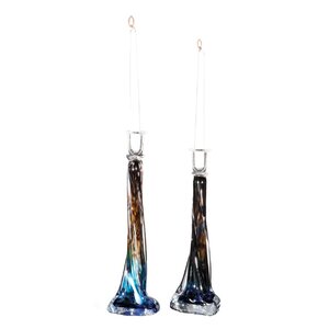 Luxurious 2 Piece Glass Candlestick Set