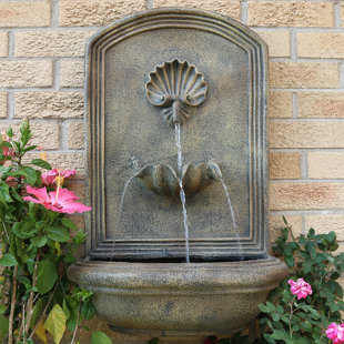 Outdoor Garden Wall Fountains You Ll Love Wayfair Seaside Polystone Solar Fountain With Light