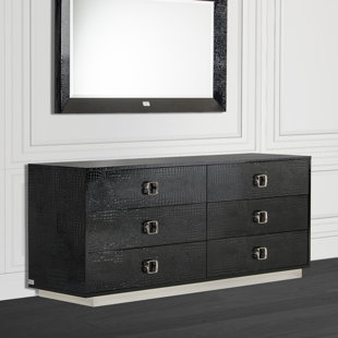 Asian Black Lacquer Dresser Wayfair Lilou 6 Drawer Double Dresser