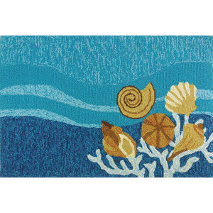 Coeymans Shell Turquoise Indoor/Outdoor Area Rug