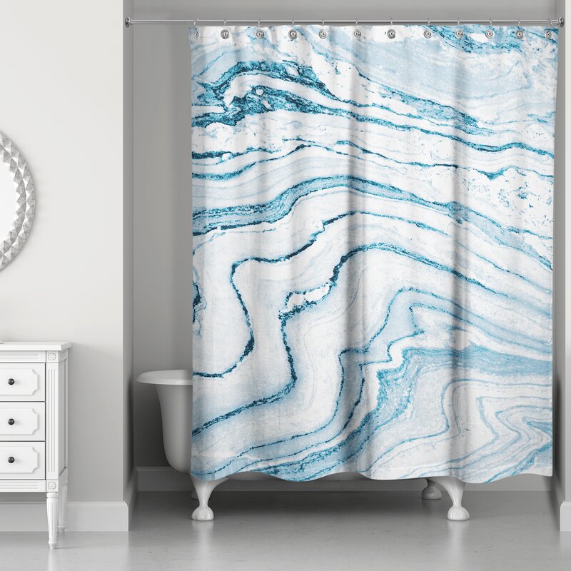 Everly Quinn Bellicent Asenath Marble Single Shower Curtain | Wayfair