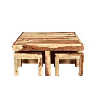 Coffee Tables With Seating You Ll Love Wayfair Mckenzie Coffee Table With 4 Nested Stools
