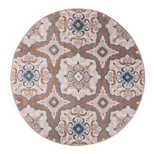 Round Rugs You Ll Love Wayfair Quattlebaum Cerulean Blue Taupe Area Rug
