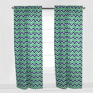 Mix N Match Chevron Semi-Sheer Rod Pocket Single Curtain Panel