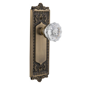 Crystal Glass Privacy Door Knob with Egg and Dart Plate