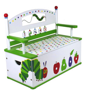 The Very Hungry Caterpillar Kids Bench with Storage Compartment by Levels of Discovery