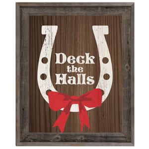 'Deck the Halls - Dark Wood' Framed Graphic Art