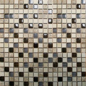Crystallized 0.625'' x 0.625'' Glass Mosaic Tile in Cafu00e9 Noce
