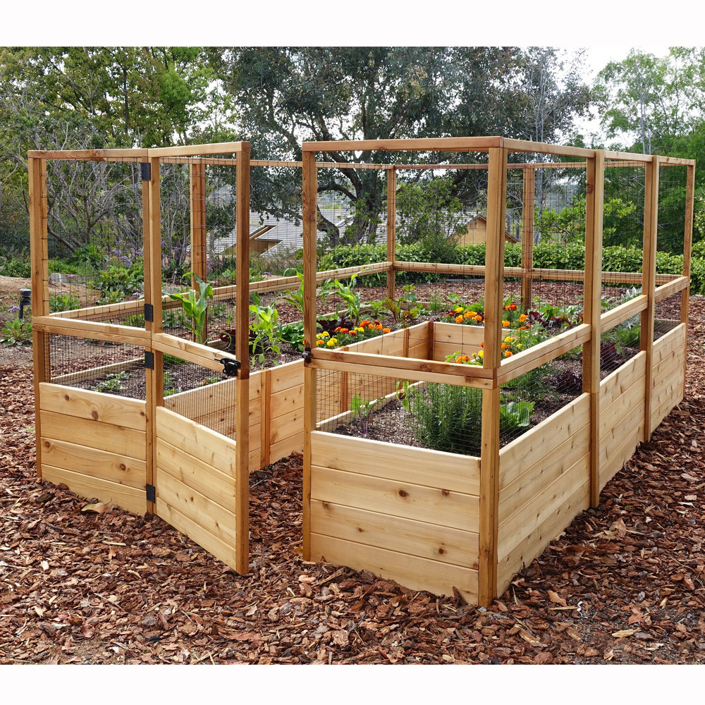 Outdoor Living Today 8 Ft X 12 Ft Cedar Raised Garden Bed With