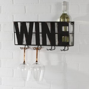 Doswell 4 Bottle Wall Mounted Wine Rack