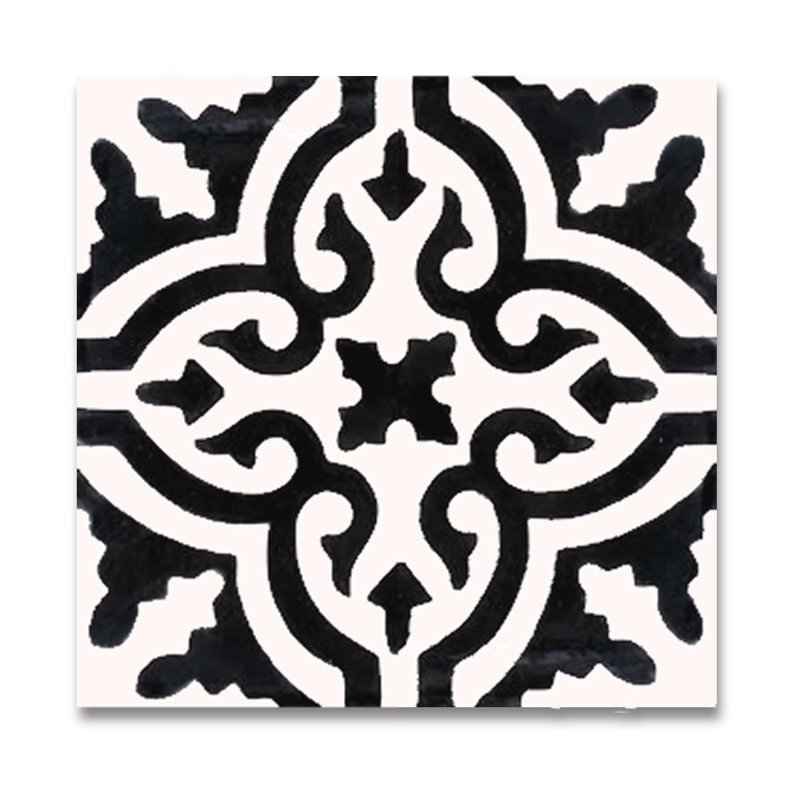 Moroccan Mosaic Tile House Argana 8 X Handmade Cement In Argana 8 X Handmade Cement Tile In White Black
