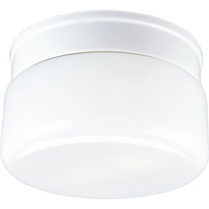 Bourne Glass White Snap-in 2-Light Flush Mount