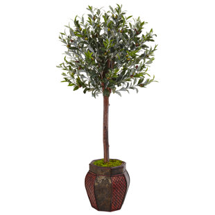 Artificial Olive Tree Wayfair Artificial Olive Tree Topiary In Planter
