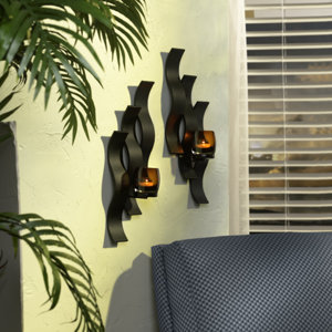 Solaris Triple Wave Glass Sconce (Set of 2)