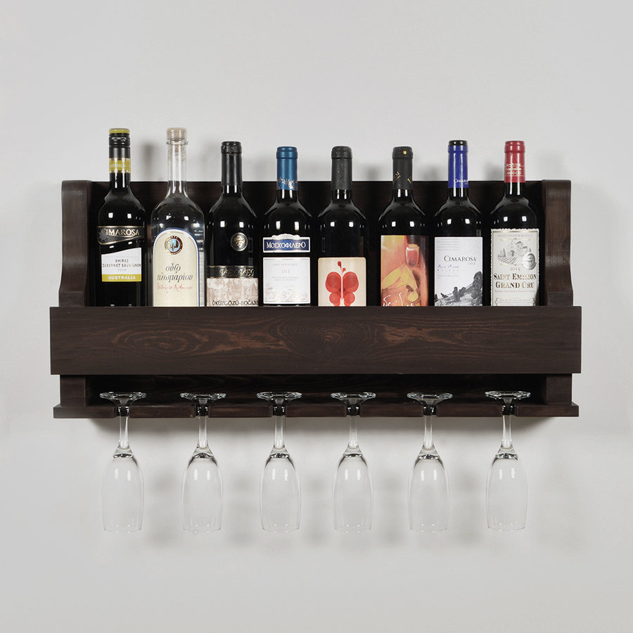 Anding Natural 8 Bottle Wall Mounted Wine Gl Rack Birch Lane