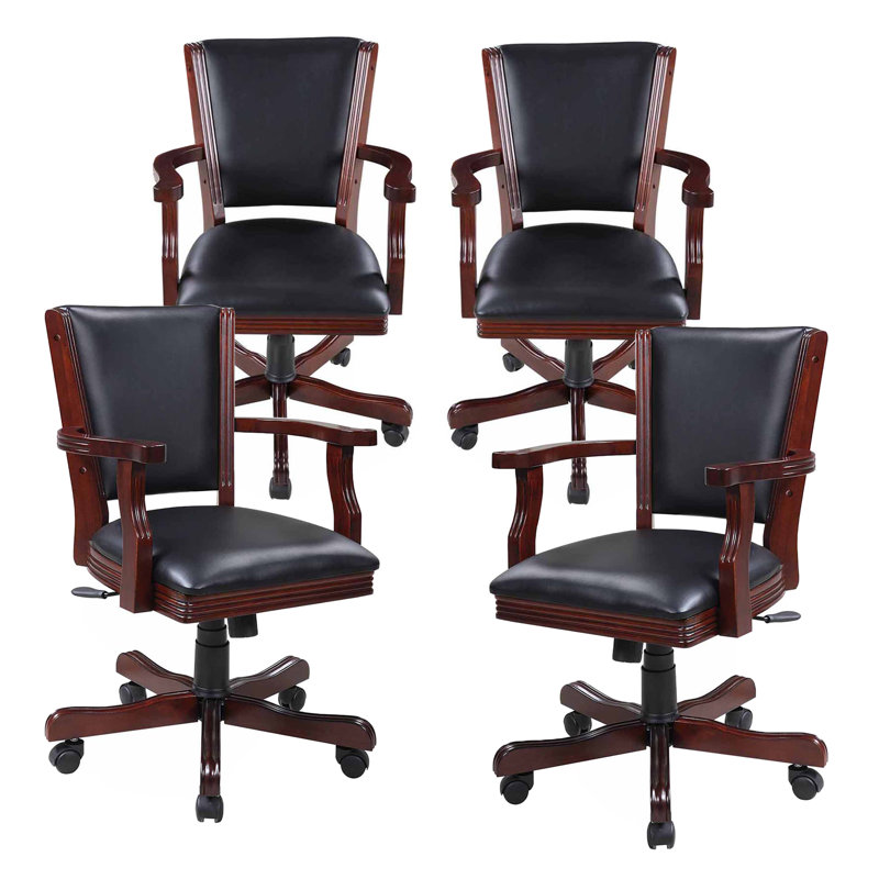 Hathaway Games Kingston Poker Genuine Leather Upholstered Dining Chair