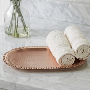 Hammered Copper Bathroom Accessory Tray
