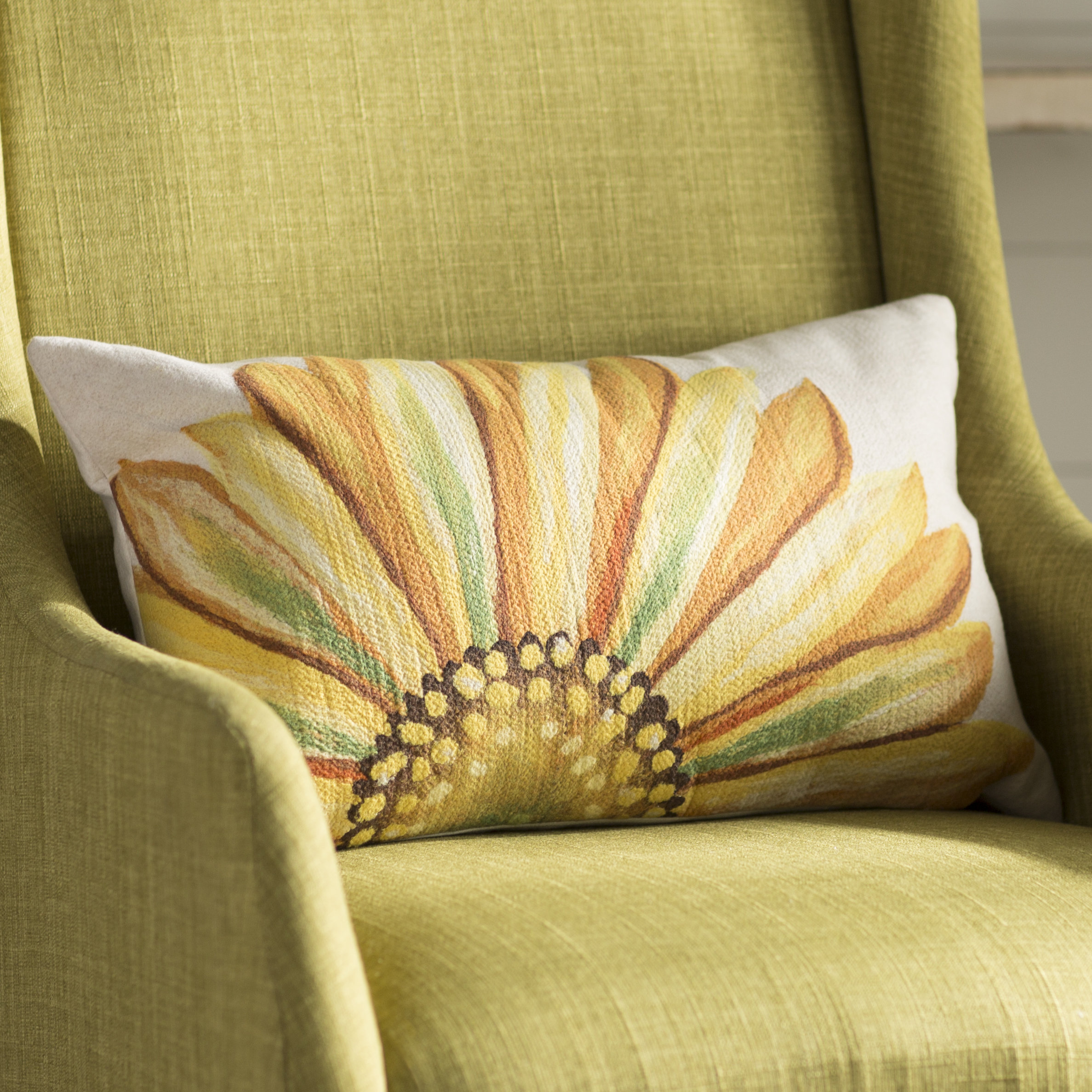 August Grove Keisha Sunflower Outdoor Lumbar Pillow Reviews Wayfair