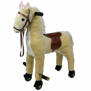 Plush Walking Horse with Wheels and Foot Rest