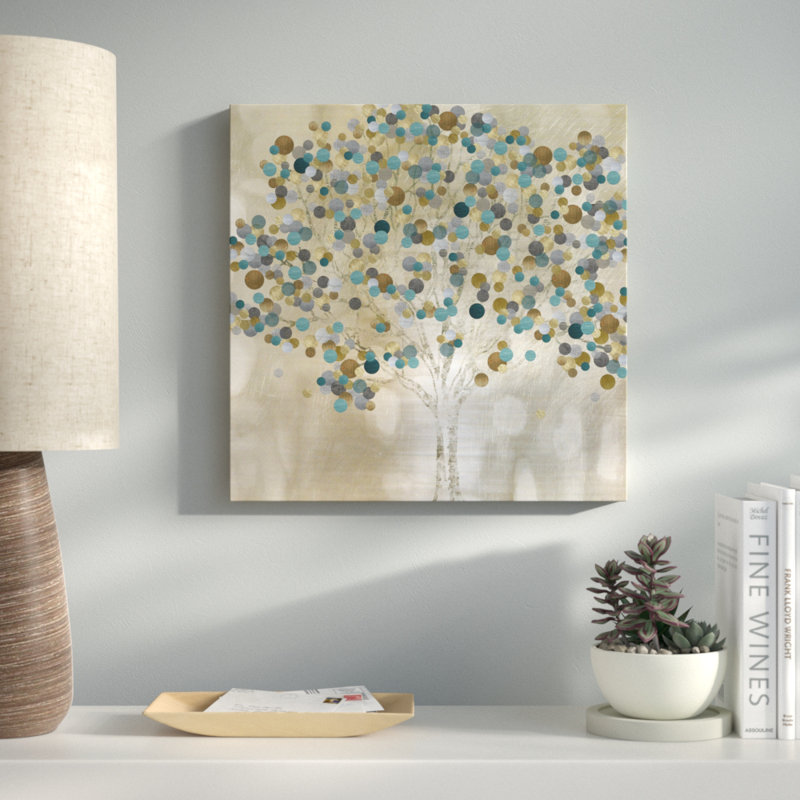 Latitude Run 'Teal Tree' Graphic Art Print on Wrapped Canvas & Reviews