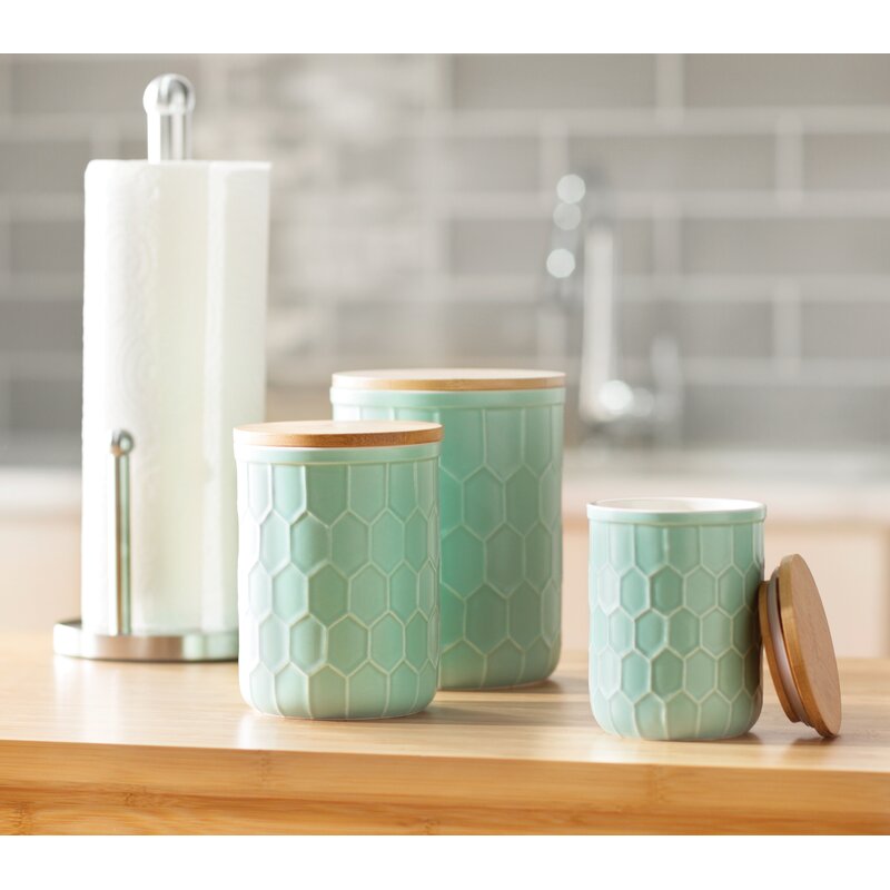  Mint  Pantry Scandinavian 3 Piece Kitchen  Canister Set  