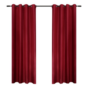 Britain Solid Room Darkening Grommet Curtain Panels (Set of 2)