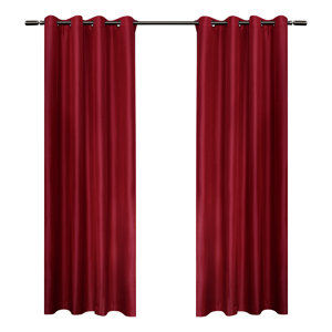 Britain Solid Room Darkening Grommet Curtain Panels (Set of 2)