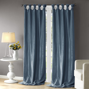 Urbain Twisted Lined Solid Room Darkening Tab Top Single Curtain Panel