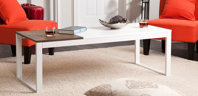Coffee Table Ing Guide Wayfair Co Uk A Modern White Coffee Table In Living Room With Red Sofas