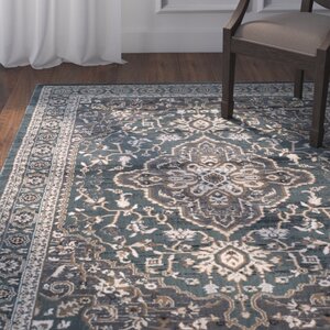 Taufner Teal/Gray Area Rug