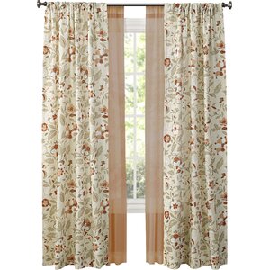 Made4You Nature/Floral Sheer Rod pocket Curtain Panel