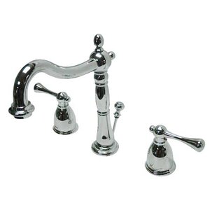 English Vintage Double Handle Widespread Bathroom Faucet with Retail Pop-Up Drain