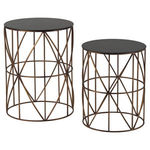 2-tlg. Satztisch-Set Hepp Drum von Brayden Studio