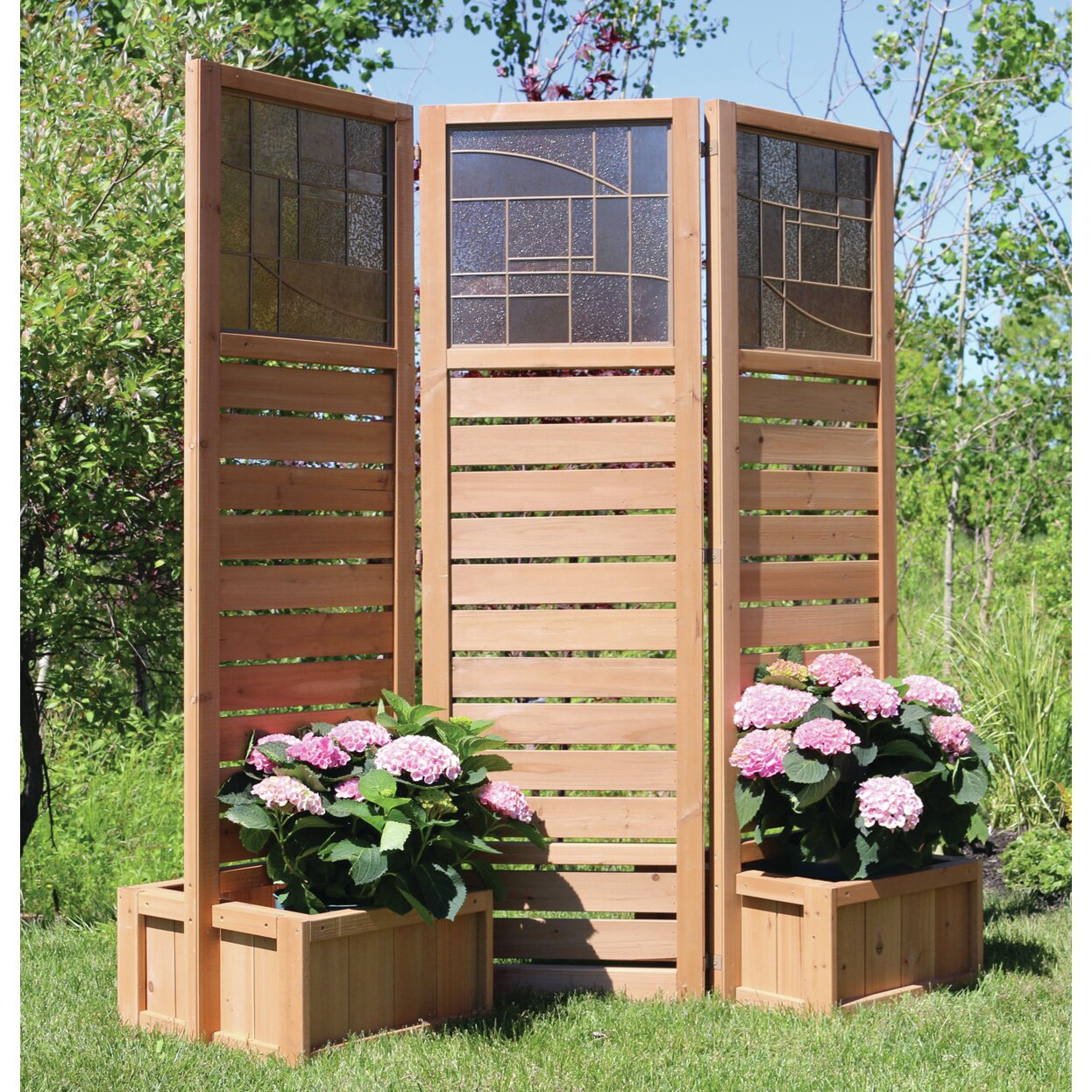 Yardistry Langdon Privacy Screen with Planters & Reviews | Wayfair