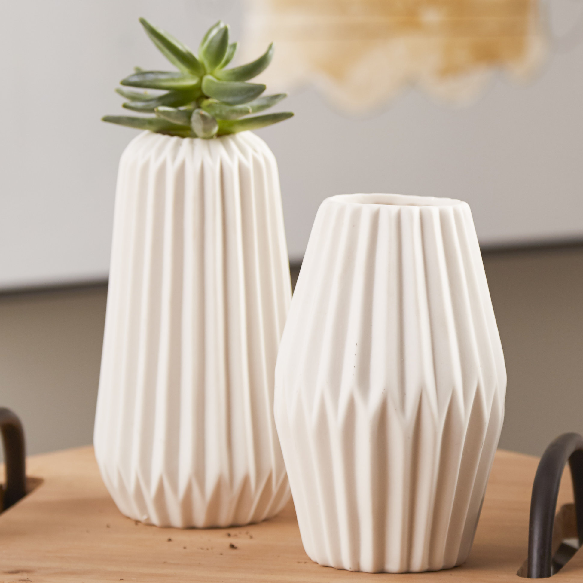 2 Piece Ceramic Fluted Vase Set & Reviews AllModern