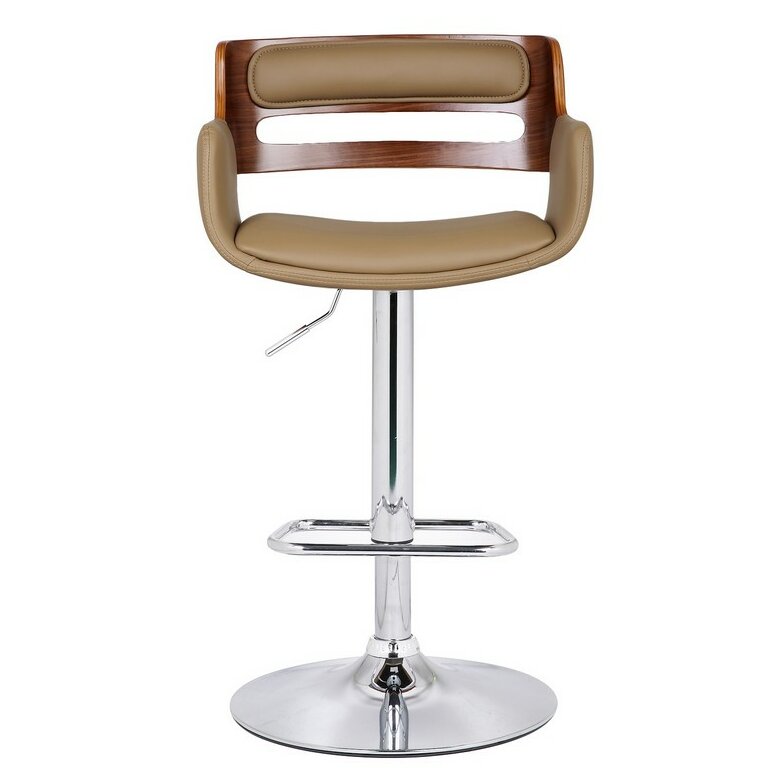 AdecoTrading Bentwood Adjustable Height Swivel Bar Stool & Reviews ...