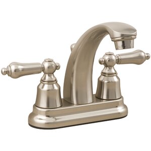 AquaLife Standard Double Handle Centerset Bathroom Faucet with Drain Assembly