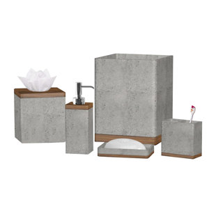 Stone Bathroom Accessories You Ll Love Wayfair Ca Stonington Concrete Stone 3 Piece Bathroom Accessory Set