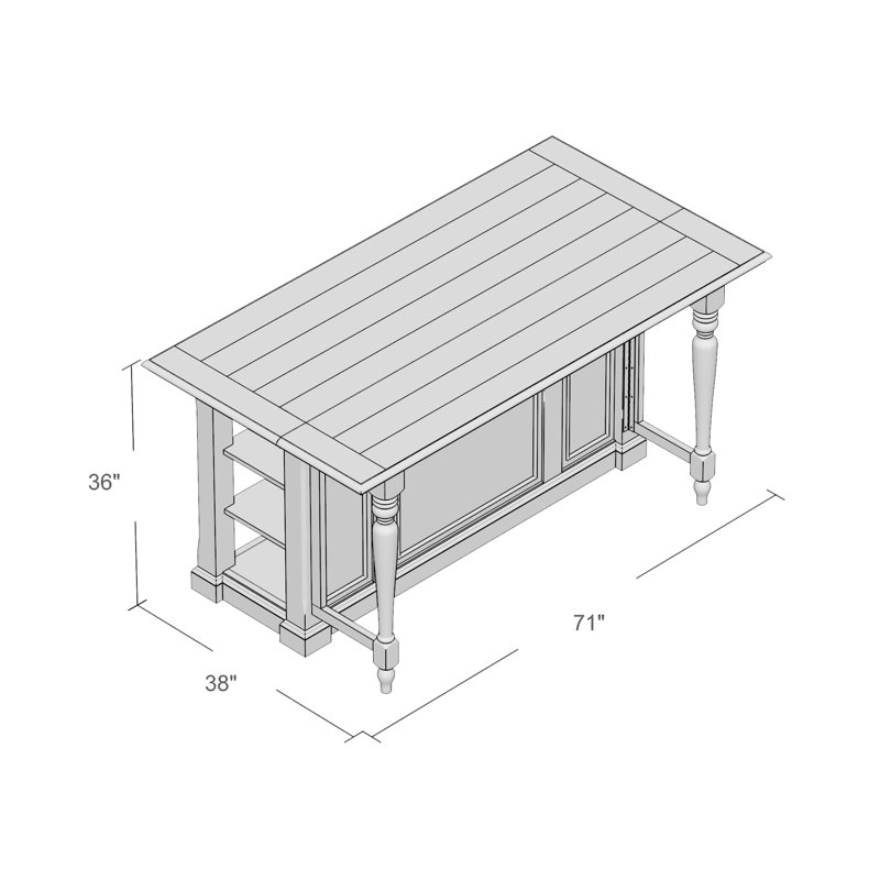 August Grove Almira Kitchen Island with Wood Top & Reviews Wayfair